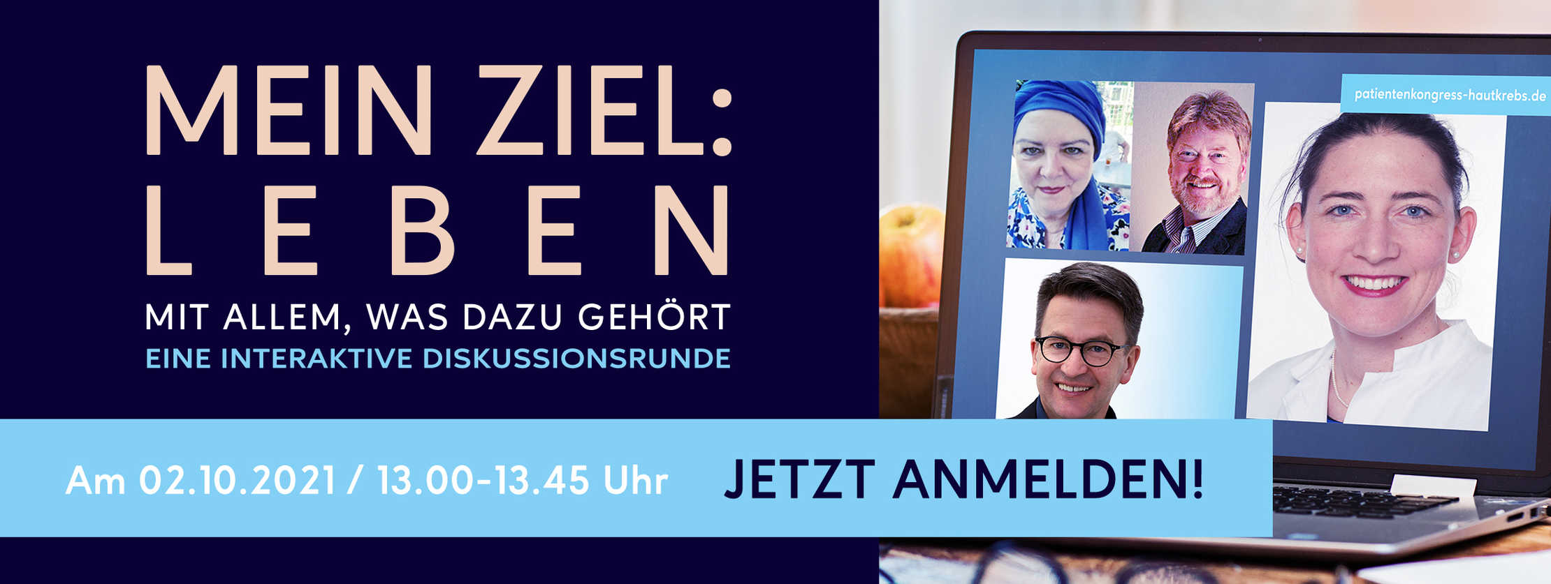 Leben mit Hautkrebs: Hinweis zur Anmeldung für den Patientenkongress
